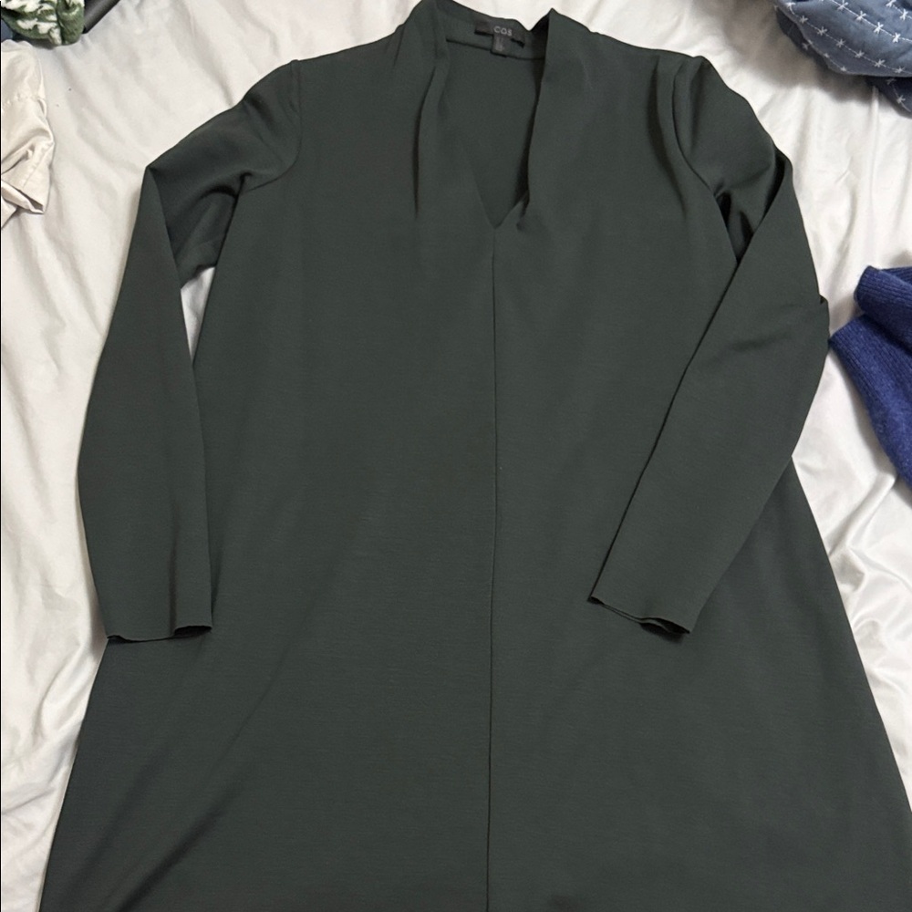 COS Deep Green Long Sleeve Dress